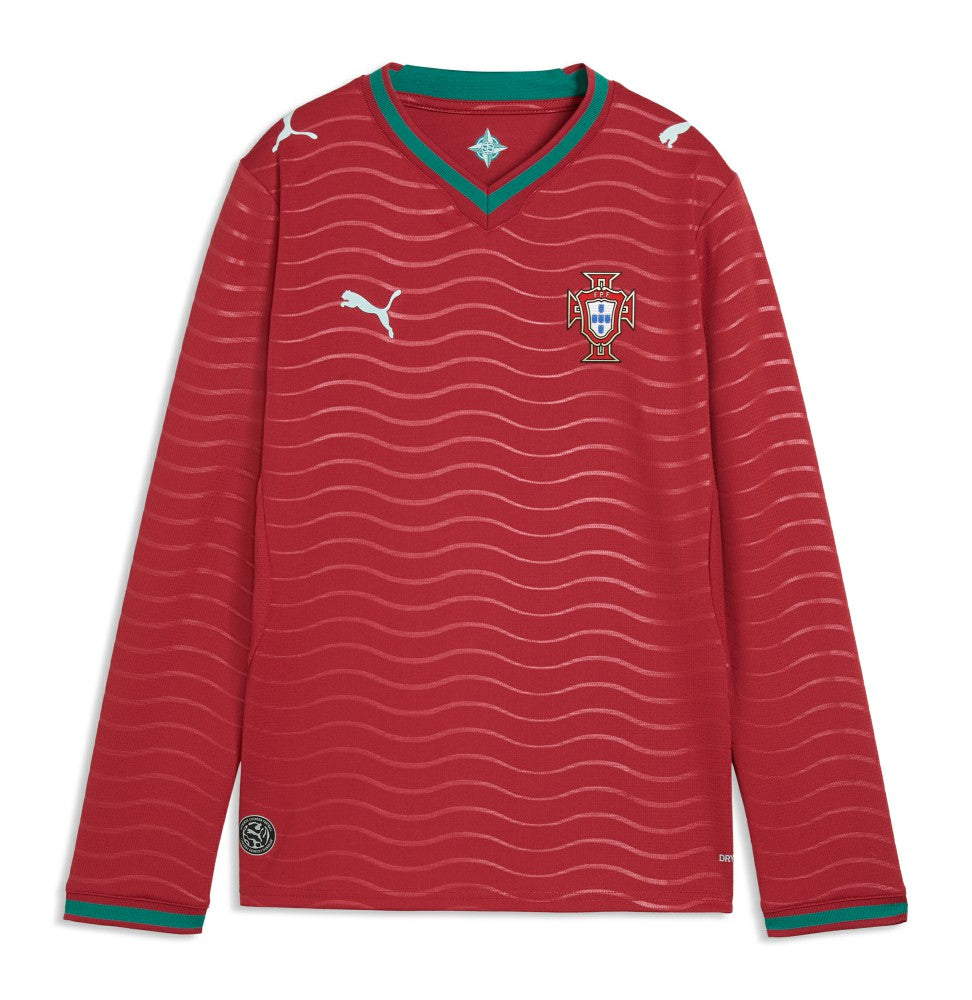 Portugal National Team Youth 2026 Home Replica Long Sleeve Jersey Red - Puma Discount