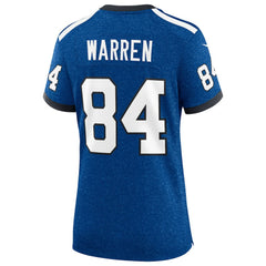 Nike Tyler Warren Indianapolis Colts Women's Alternate 2 Indiana Nights Game Jersey Heather Royal