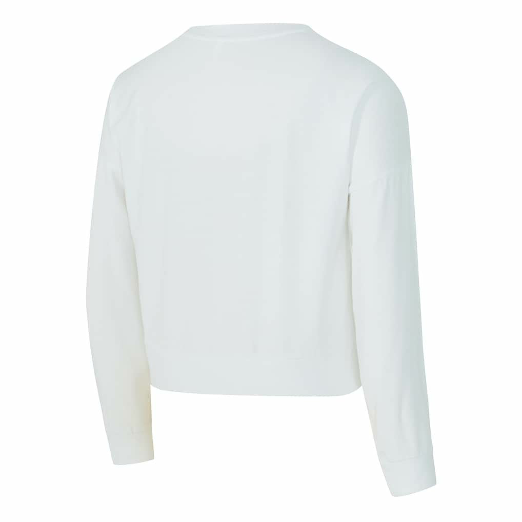 New York Knicks Concepts Sport Women's Laney Chenille Cropped Long Sleeve T-Shirt White