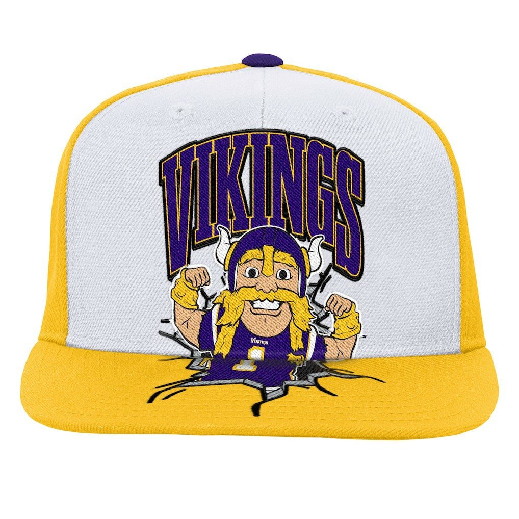 Mitchell & Ness Minnesota Vikings Youth Team Mascot Snapback Hat White