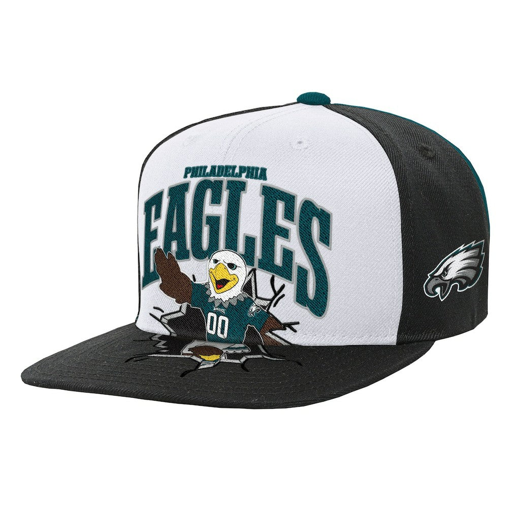 Mitchell & Ness Philadelphia Eagles Youth Team Mascot Snapback Hat White