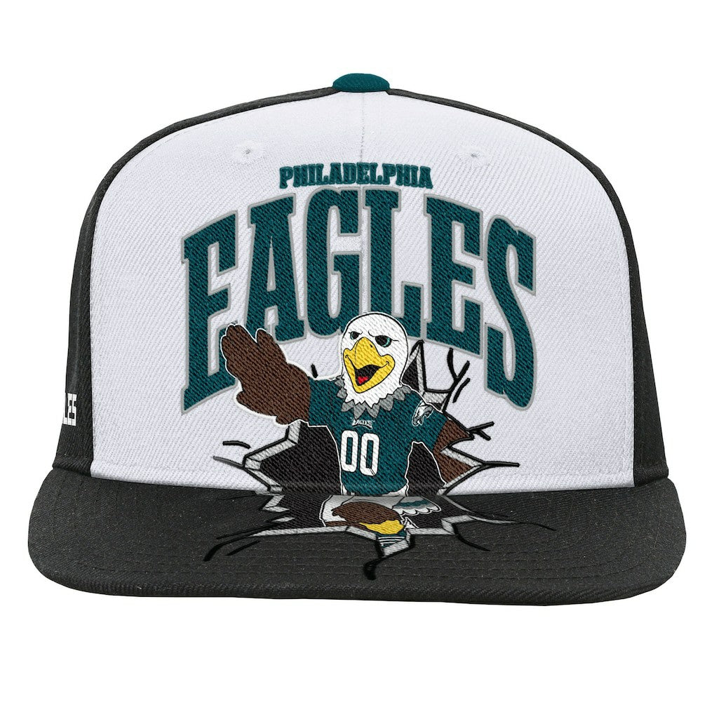 Mitchell & Ness Philadelphia Eagles Youth Team Mascot Snapback Hat White
