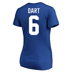Fanatics Jaxson Dart New York Giants Women's Plus Size Name & Number Scoop Neck T-Shirt Royal