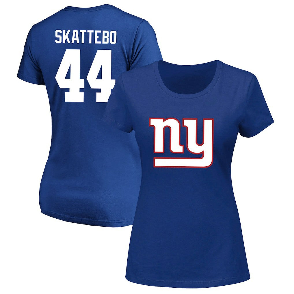 Fanatics Cam Skattebo New York Giants Women's Plus Size Name & Number Scoop Neck T-Shirt Royal