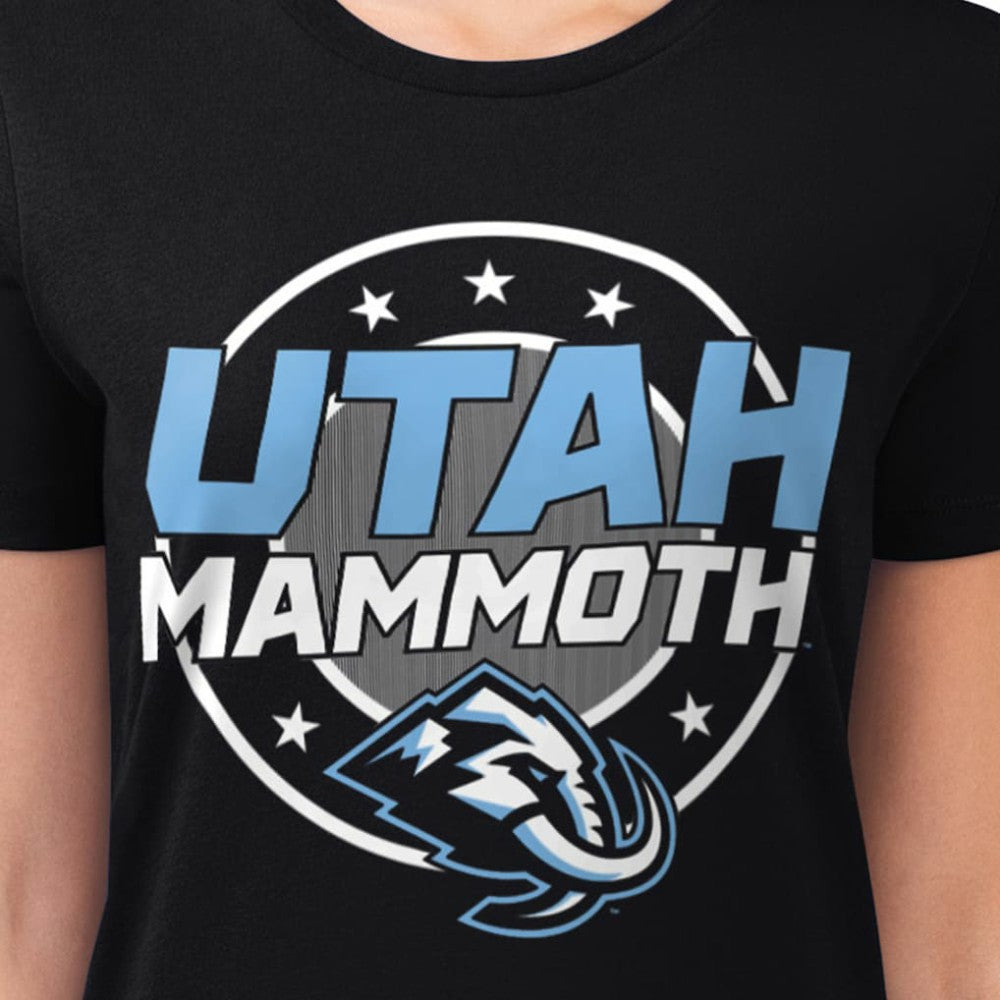 Utah Mammoth G-III 4Her by Carl Banks Women's Super-Slim Lightweight Pinstripe Circle Graphic T-Shirt - Black - NHL 203505368