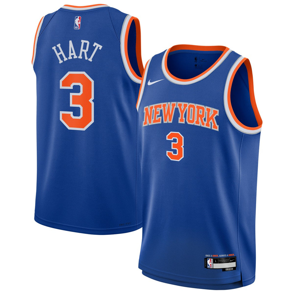 Josh Hart New York Knicks Youth Swingman Jersey Icon Edition Blue | Nike Lifestyle