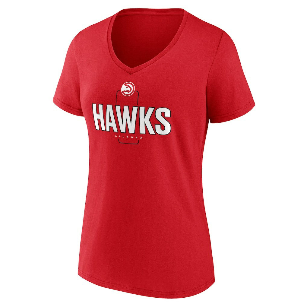 Atlanta Hawks Women's Center Court Name & Number Custom V-Neck T-Shirt Red