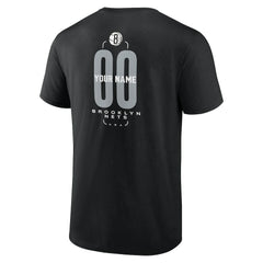 Brooklyn Nets Center Court Name & Number Custom T-Shirt Black