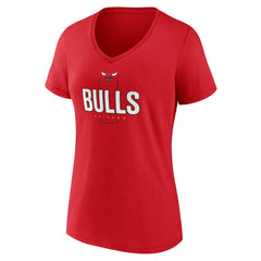 Chicago Bulls Women's Center Court Name & Number Custom V-Neck T-Shirt Red