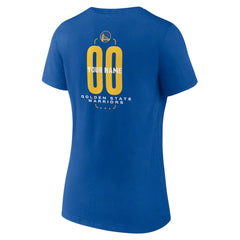 Golden State Warriors Women's Center Court Name & Number Custom V-Neck T-Shirt Royal
