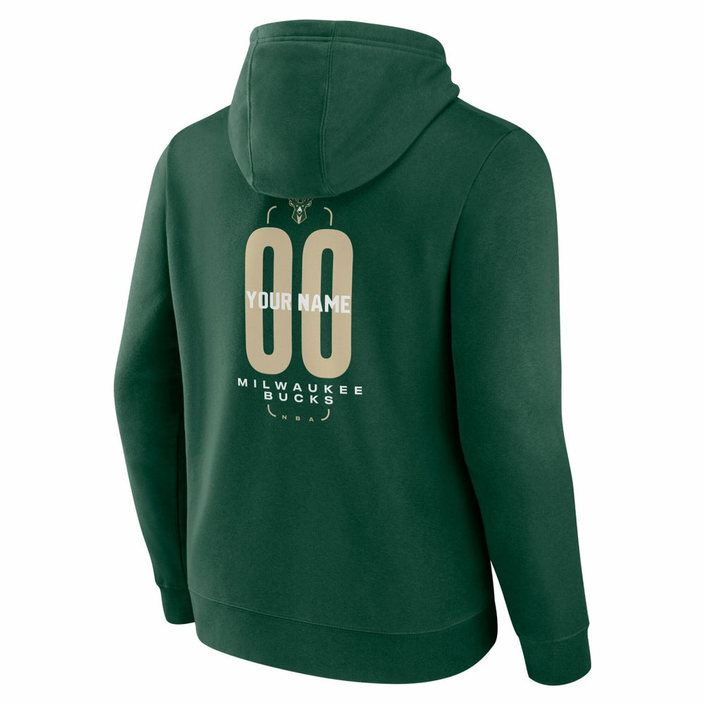 Milwaukee Bucks Center Court Name & Number Custom Hoodie Hunter Green