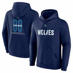 Minnesota Timberwolves Center Court Name & Number Custom Hoodie Navy