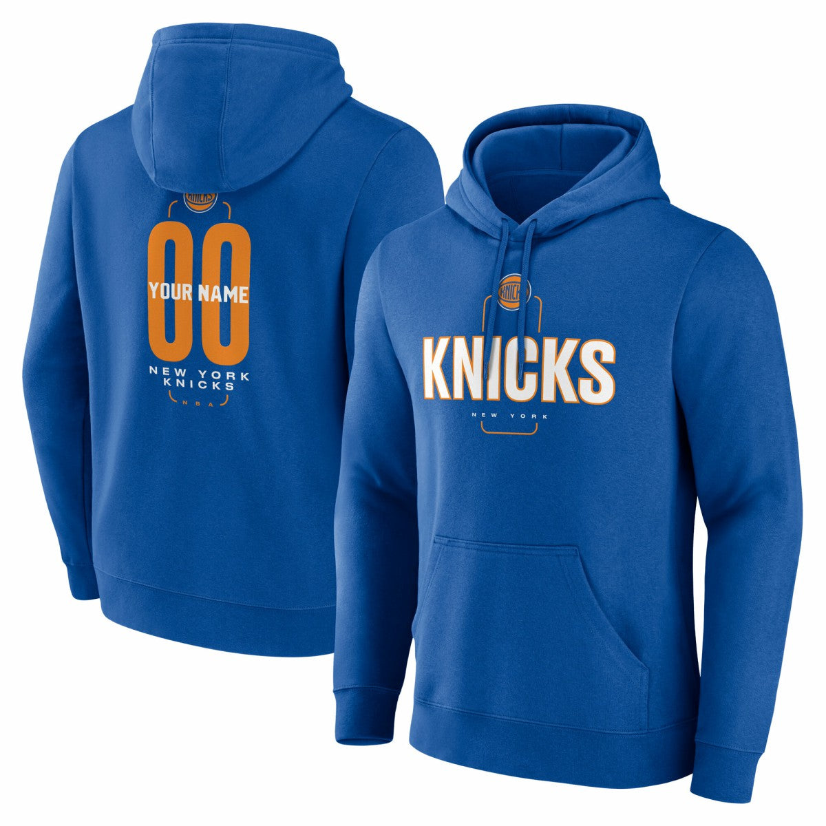 New York Knicks Center Court Name & Number Custom Hoodie Blue