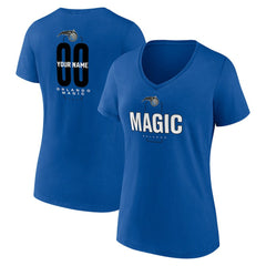 Orlando Magic Women's Center Court Name & Number Custom V-Neck T-Shirt Blue