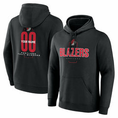 Portland Trail Blazers Center Court Name & Number Custom Hoodie Black