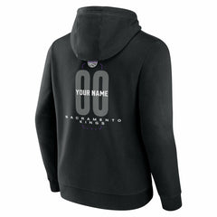Sacramento Kings Center Court Name & Number Custom Hoodie Black