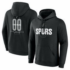 San Antonio Spurs Center Court Name & Number Custom Hoodie Black
