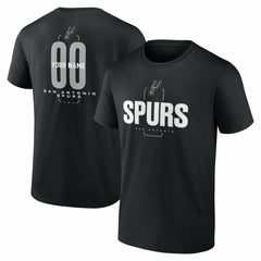 San Antonio Spurs Center Court Name & Number Custom T-Shirt Black