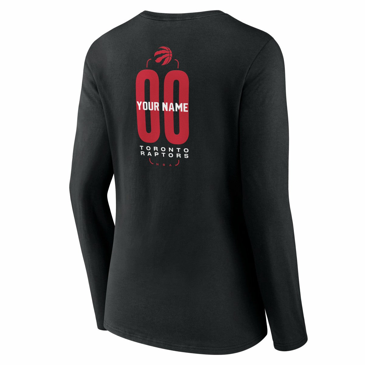 Toronto Raptors Women's Center Court Name & Number Custom Long Sleeve V-Neck T-Shirt Black