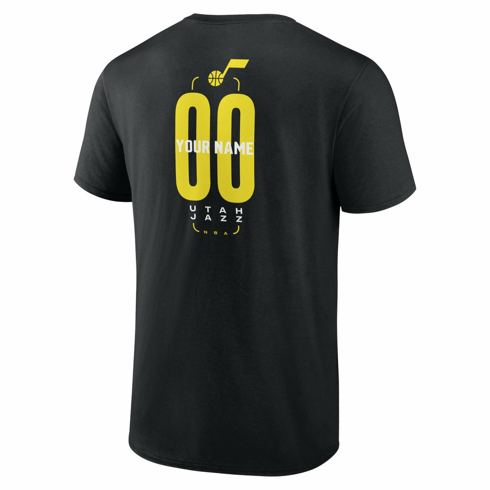Utah Jazz Center Court Name & Number Custom T-Shirt Black