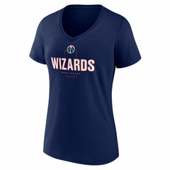 Washington Wizards Women's Center Court Name & Number Custom V-Neck T-Shirt Navy