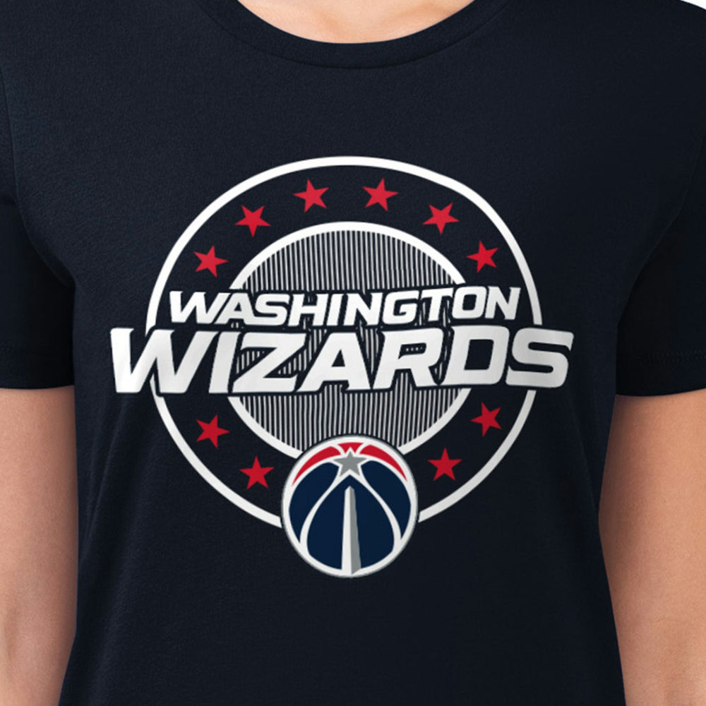 Washington Wizards G-III 4Her by Carl Banks Women's Super-Slim Lightweight Pinstripe Circle Graphic T-Shirt Navy