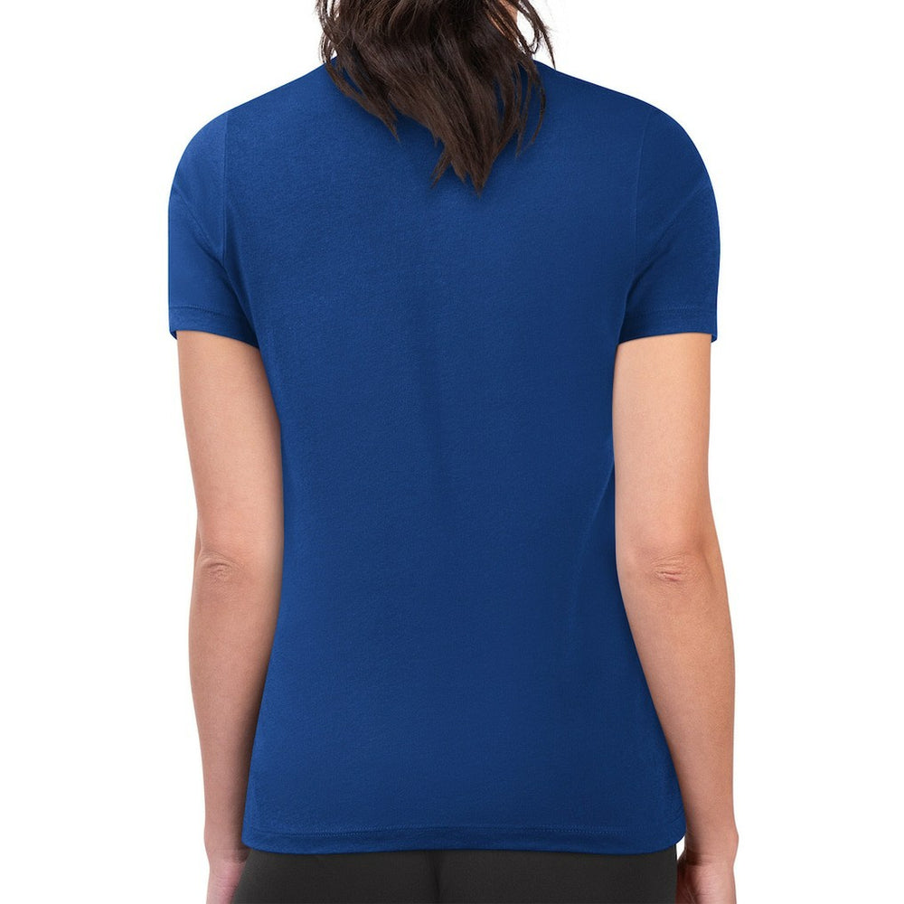 Dallas Mavericks G-III 4Her by Carl Banks Women's Super-Slim Lightweight Pinstripe Circle Graphic T-Shirt Blue
