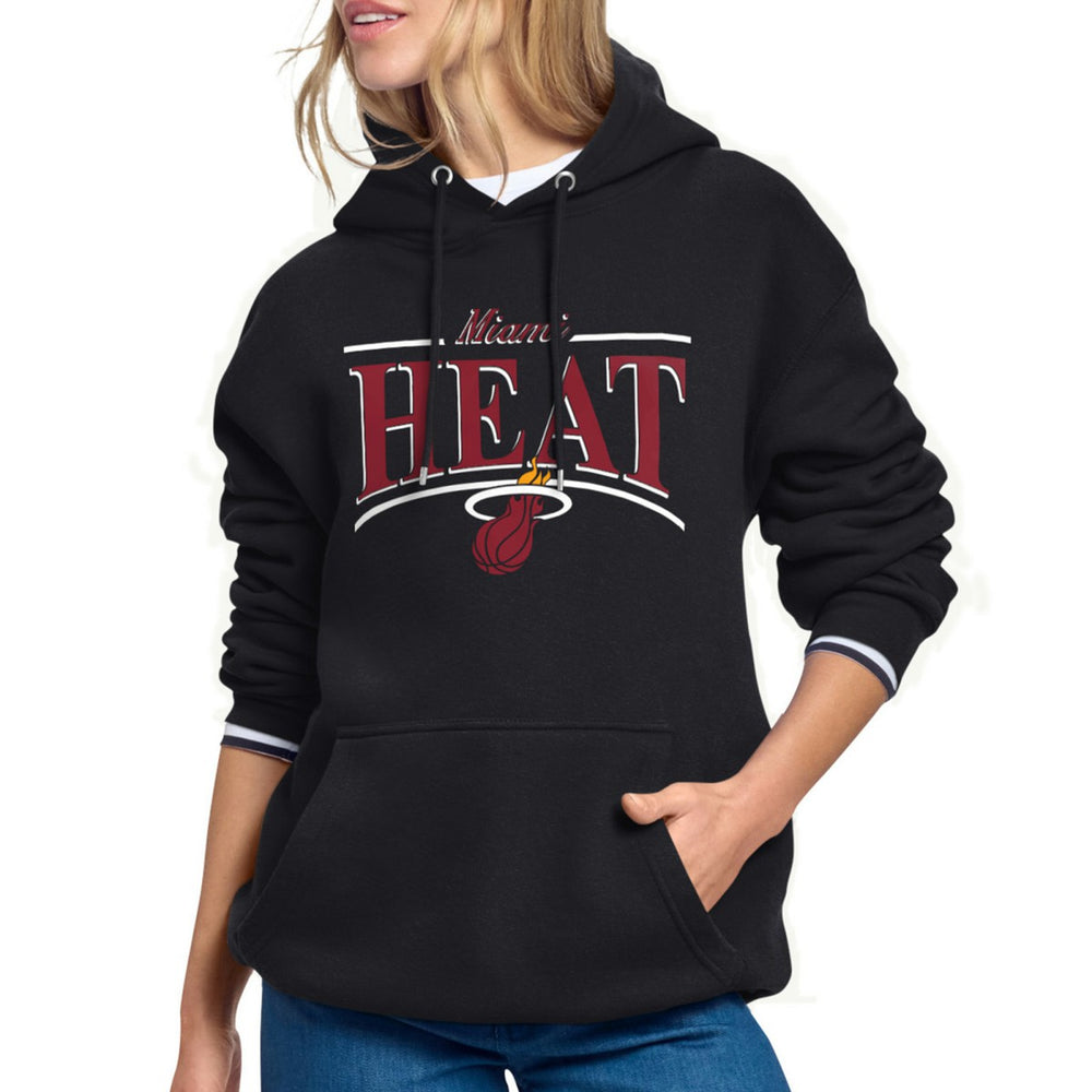 Miami Heat Starter Women's Arch Stripe Fleece Hoodie Black