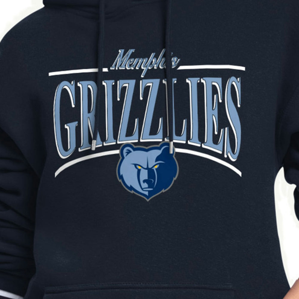 Memphis Grizzlies Starter Women's Arch Stripe Fleece Hoodie Navy