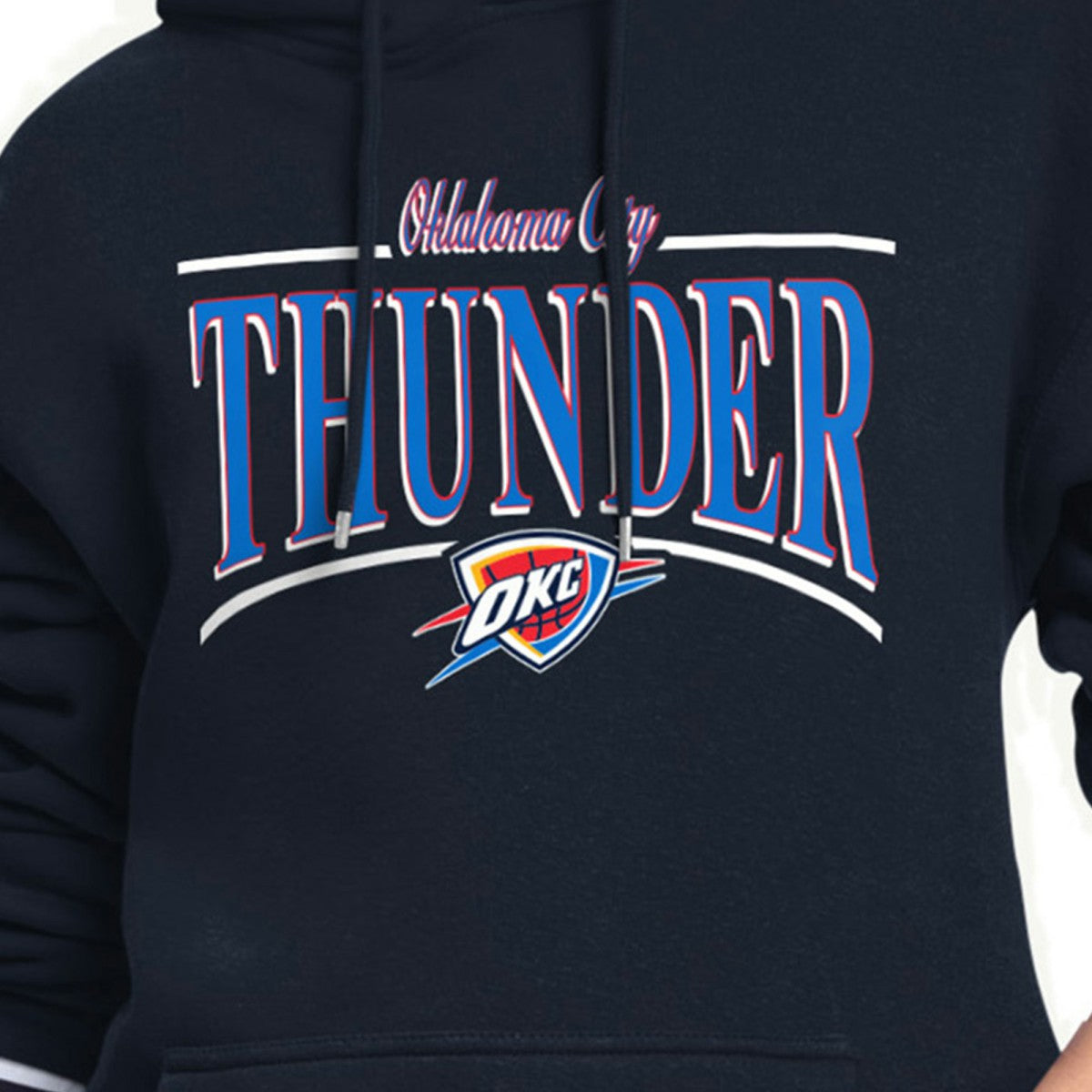 Oklahoma City Thunder Starter Women's Arch Stripe Fleece Hoodie Navy