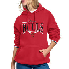 Chicago Bulls Starter Women's Arch Stripe Fleece Hoodie Red