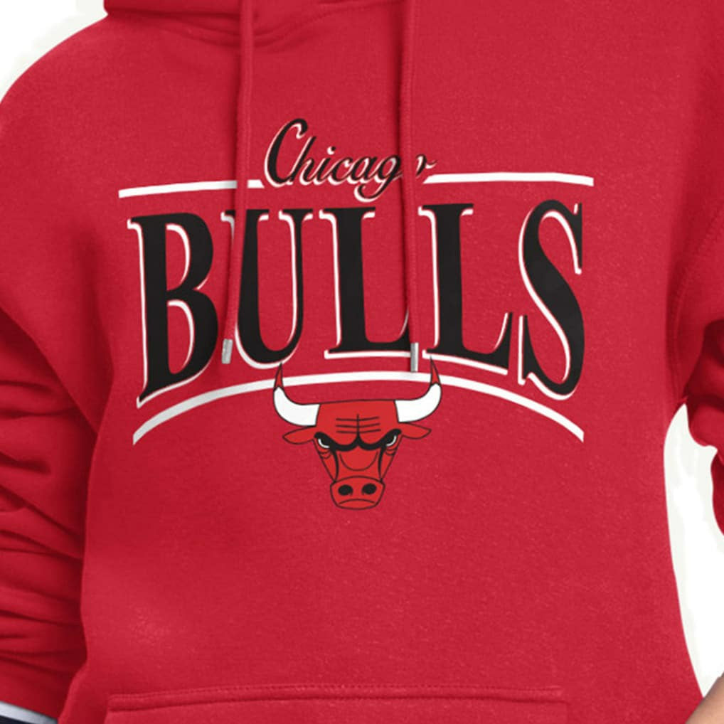 Chicago Bulls Starter Women's Arch Stripe Fleece Hoodie Red