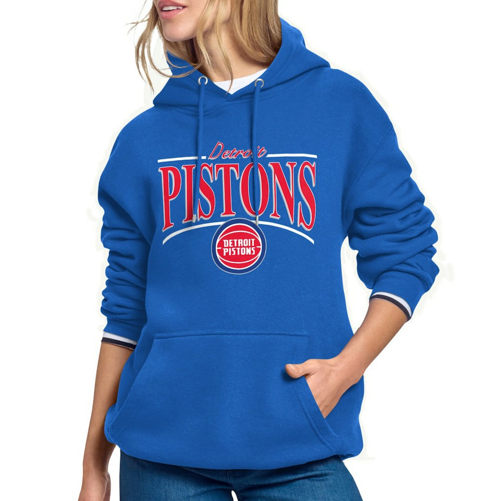 Detroit Pistons Starter Women's Arch Stripe Fleece Hoodie Blue