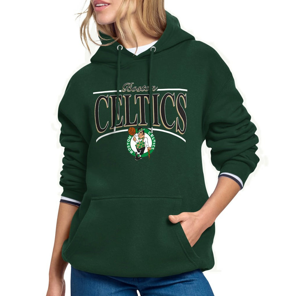 Boston Celtics Starter Women's Arch Stripe Fleece Hoodie Kelly Green