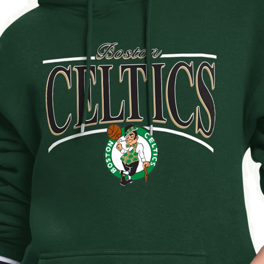 Boston Celtics Starter Women's Arch Stripe Fleece Hoodie Kelly Green