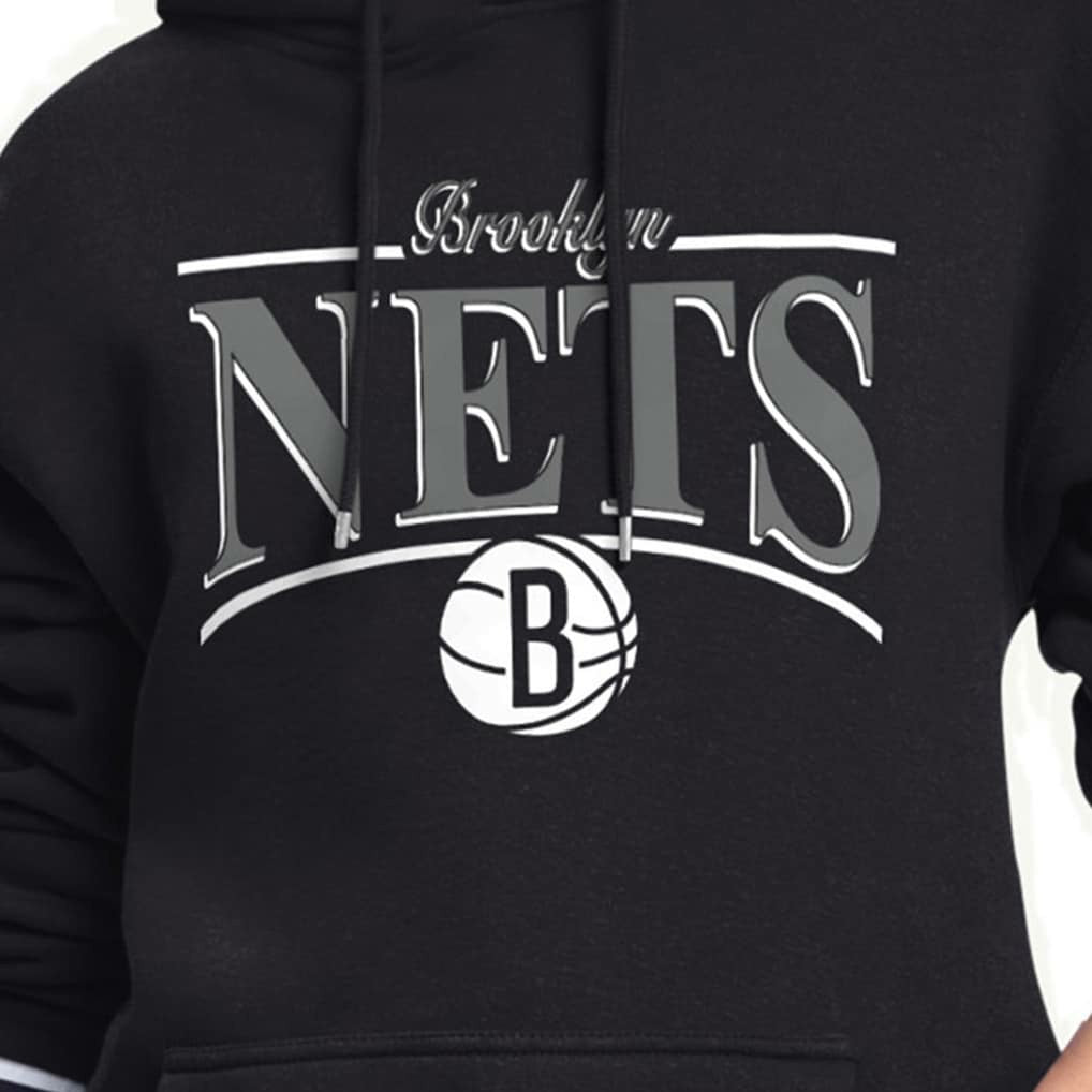 Brooklyn Nets Starter Women's Arch Stripe Fleece Hoodie Black