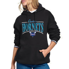 Charlotte Hornets Starter Women's Arch Stripe Fleece Hoodie Black