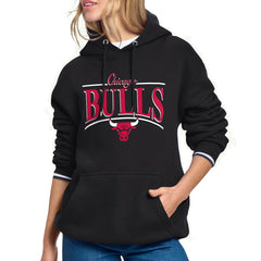Chicago Bulls Starter Women's Arch Stripe Fleece Hoodie Black