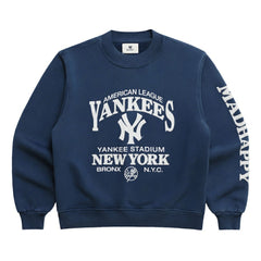 New York Yankees Madhappy Unisex High Rib Sweatshirt - Blue - MLB on Sale