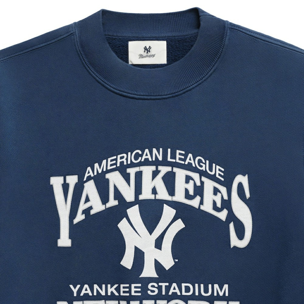 New York Yankees Madhappy Unisex High Rib Sweatshirt - Blue - MLB on Sale