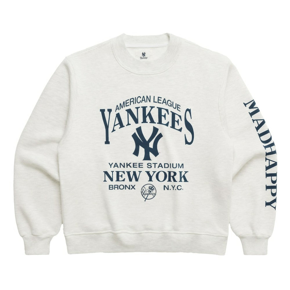 New York Yankees Madhappy Unisex High Rib Sweatshirt - Heather Gray - MLB Sale