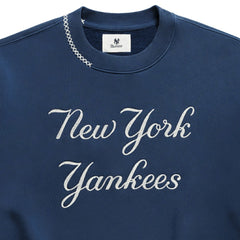 New York Yankees Madhappy Unisex Script Fleece Sweatshirt - Blue - MLB Lifestyle