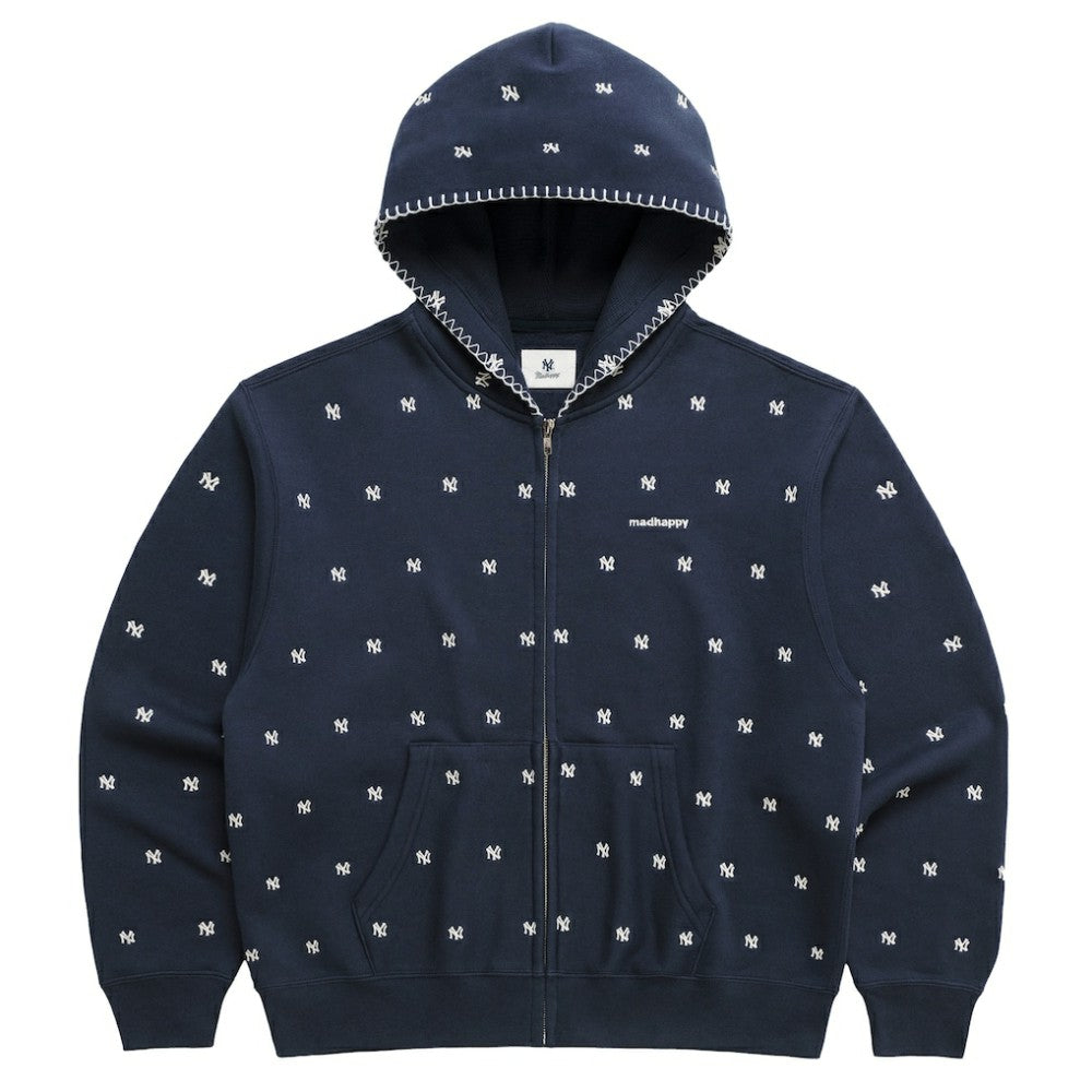 New York Yankees Madhappy Unisex All Over Fleece Full-Zip Hoodie - Navy - MLB Sale