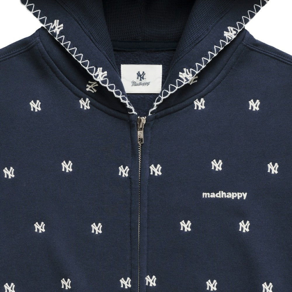 New York Yankees Madhappy Unisex All Over Fleece Full-Zip Hoodie - Navy - MLB Sale