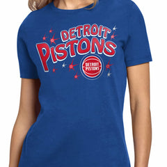 Detroit Pistons Starter Women's Fireworks T-Shirt Blue
