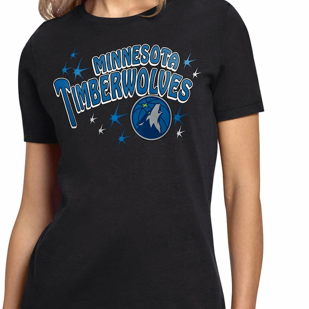 Minnesota Timberwolves Starter Women's Fireworks T-Shirt Black