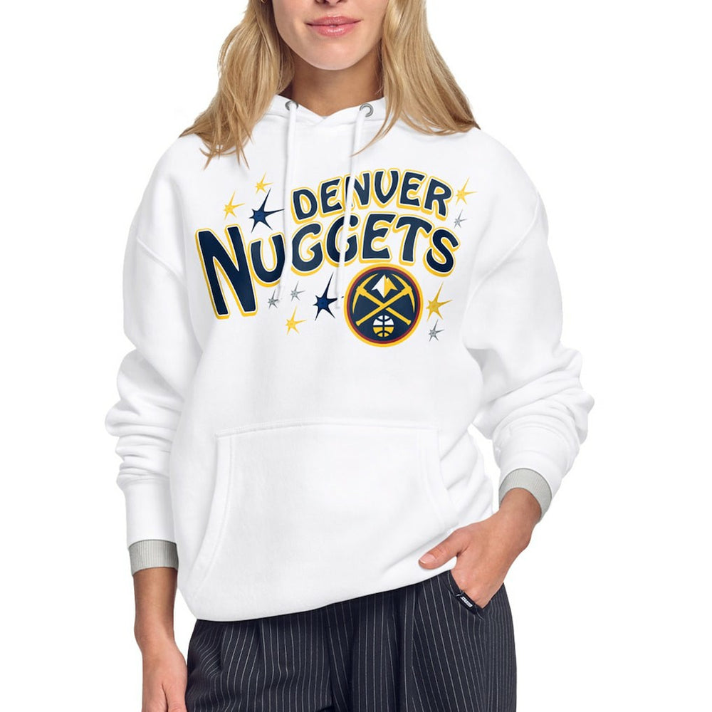 Denver Nuggets Starter Women's Fireworks Fleece Hoodie White