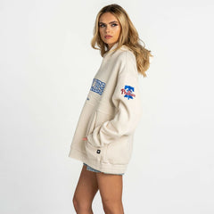 Philadelphia Phillies The Wild Collective Women's Oversized Cord Hoodie - Cream - MLB on Sale