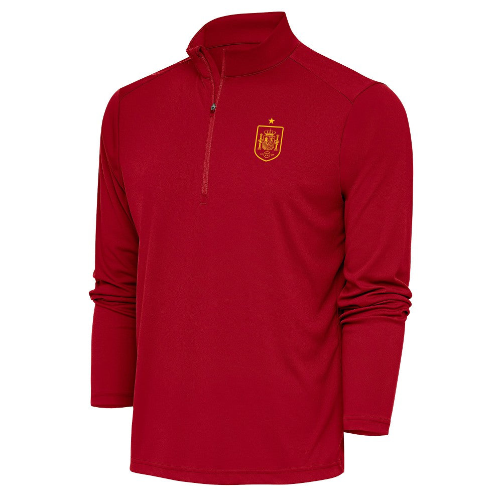 Spain National Team Antigua Statement Quarter-Zip Pullover Red