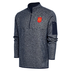 Spain National Team Antigua Elevate Quarter-Zip Pullover Heather Navy